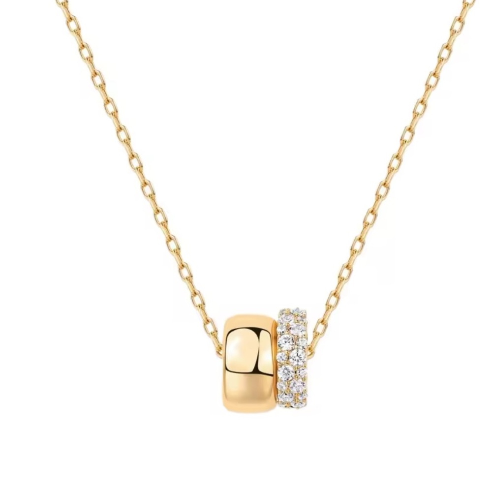 Gold Necklace with Crystal Charm
